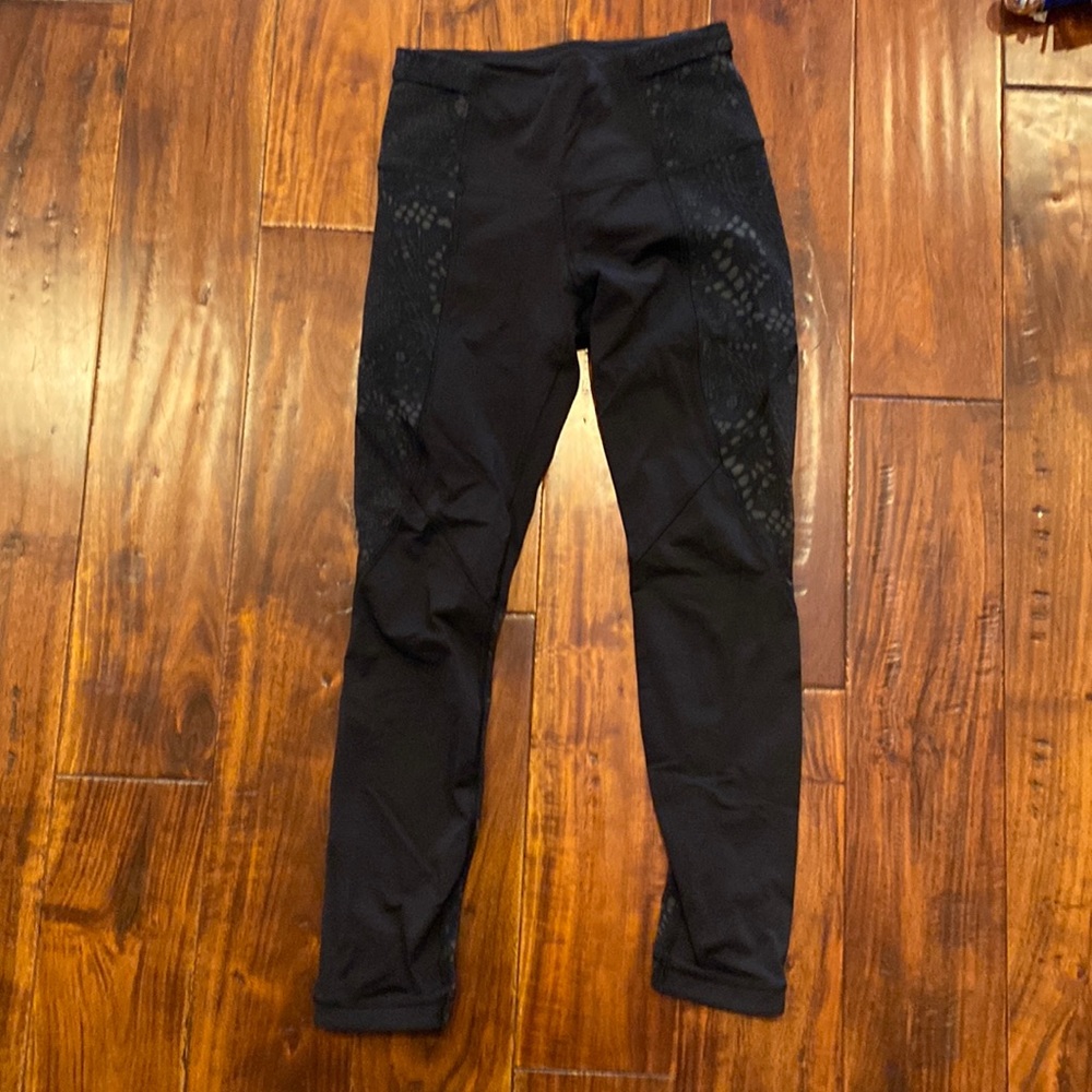 Black lululemon leggings, size 4, rare design